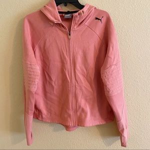 Puma Pink Hooded Zip Up Jacket